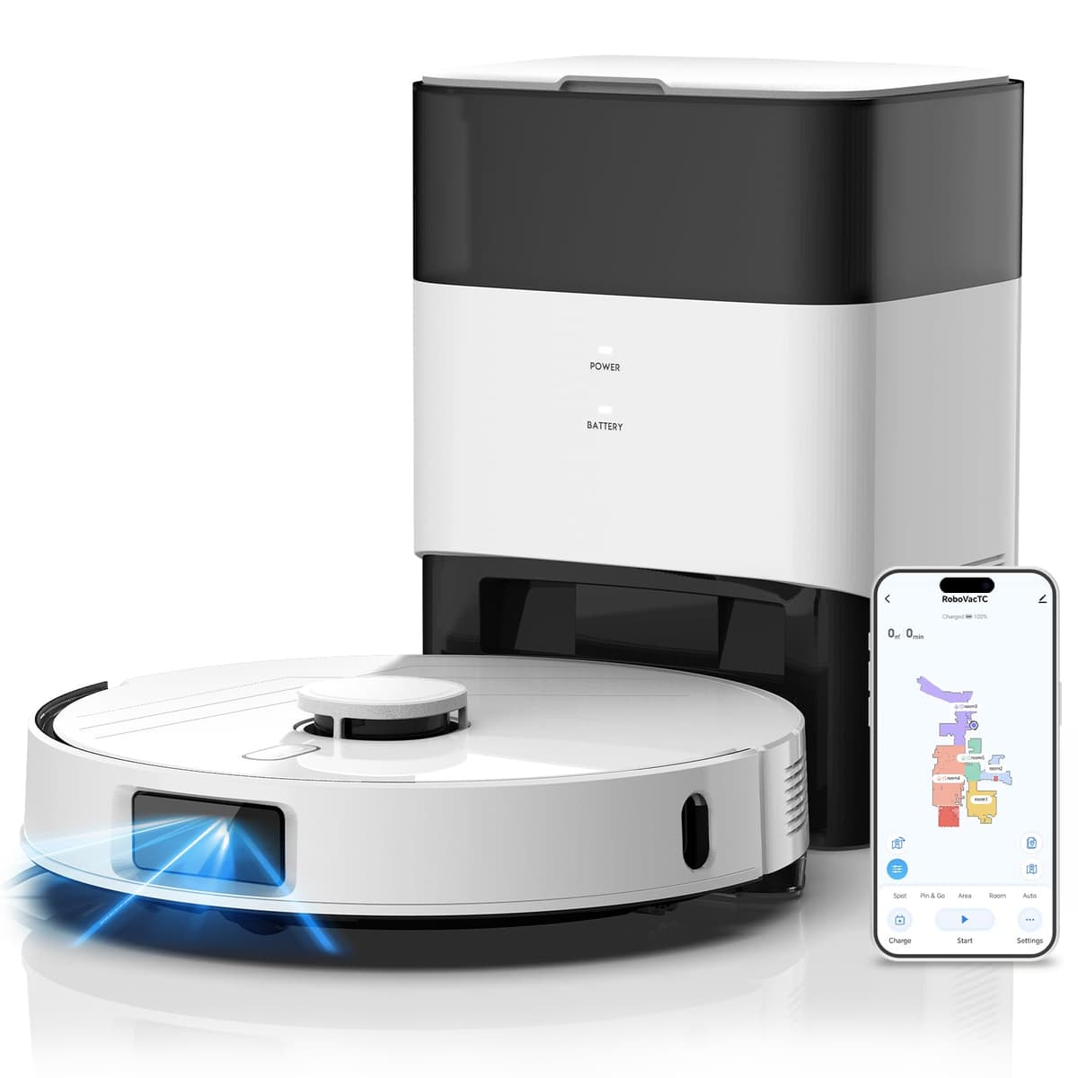 AIRROBO T30+ Robot Vacuum y Mop con Auto-Vaciado y LiDAR (6000PA)