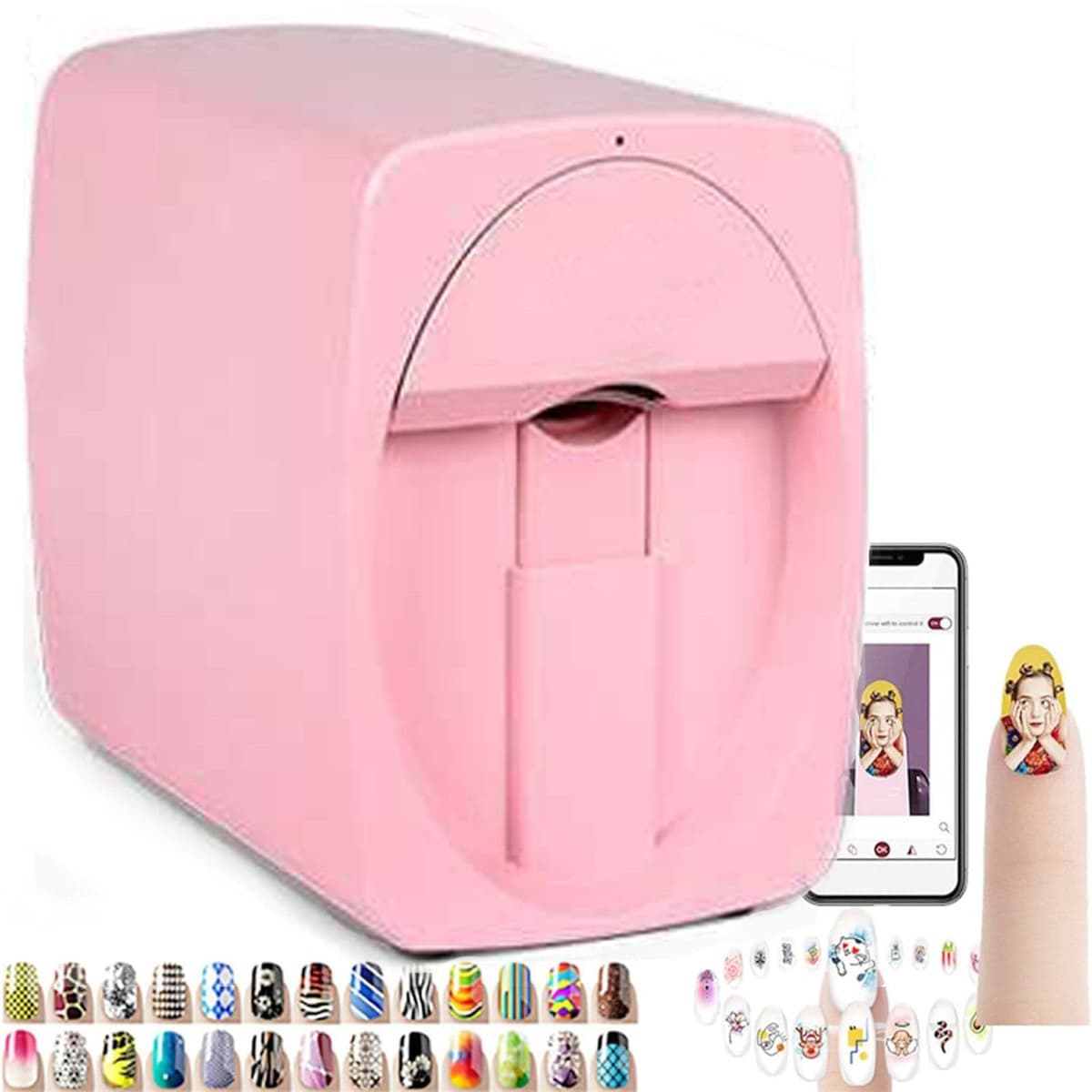 Impresora de Uñas 3D GEHPYYDS con WiFi y APP, Portátil para Nail Art 3D Nail Printer Machine