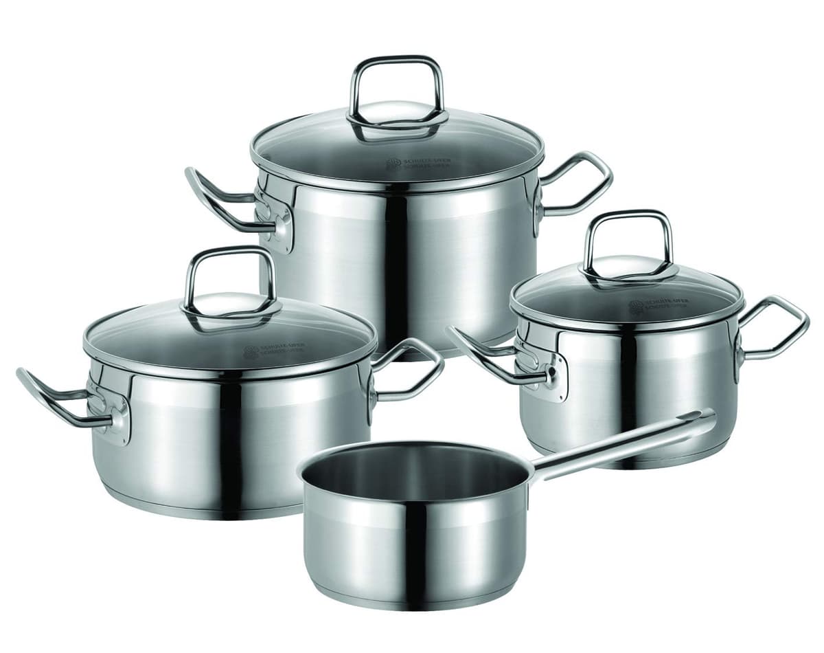 Schulte-Ufer Profi-Star Juego de Cocina 4 piezas Set1029, Acero Inoxidable