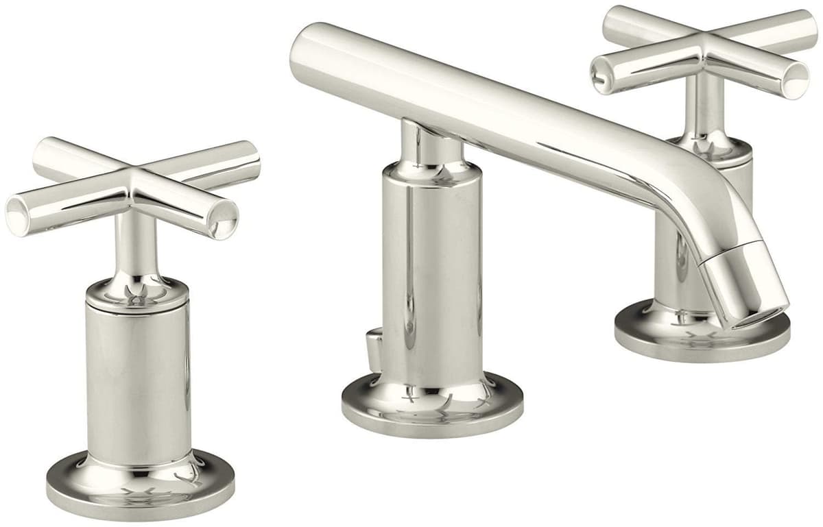 KOHLER Purist K-14410-3-SN grifería para lavabo widespread, níquel pulido
