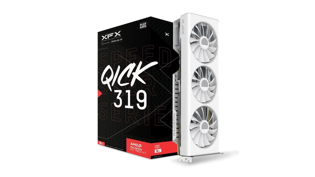 Tarjeta de video XFX Speedster QICK319 Radeon RX 7800 XT White CORE Gaming con 16GB GDDR6 HDMI 3xDP, AMD RDNA 3 RX-78TQICKW9