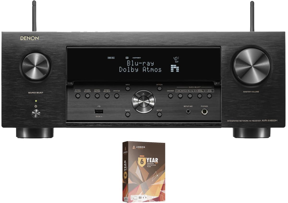 Denon AVRX4800H 9.4 Canales 8K con Dolby Atmos + Amber Protection 3 Años y Kit Limpiador BNDL_AVRX4800H-WRTY6-AMBER-SC
