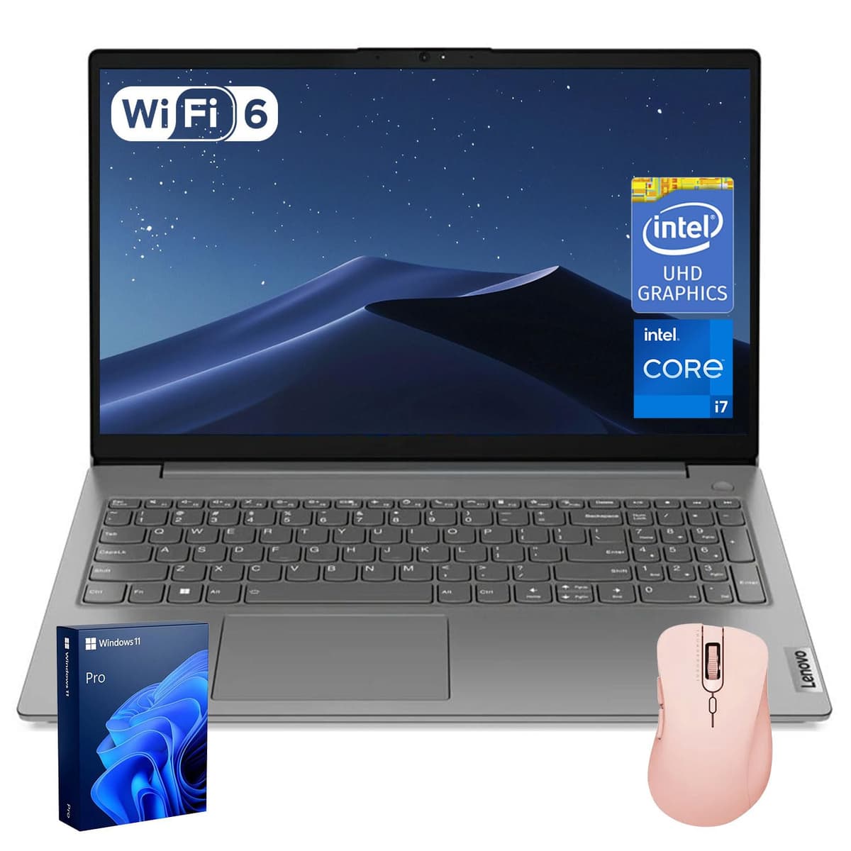 Lenovo V15 Business Laptop 15.6" FHD, Intel Core i7-13620H, 40GB RAM, 2TB SSD, Windows 11 Pro + Mouse inalámbrico V15 G4