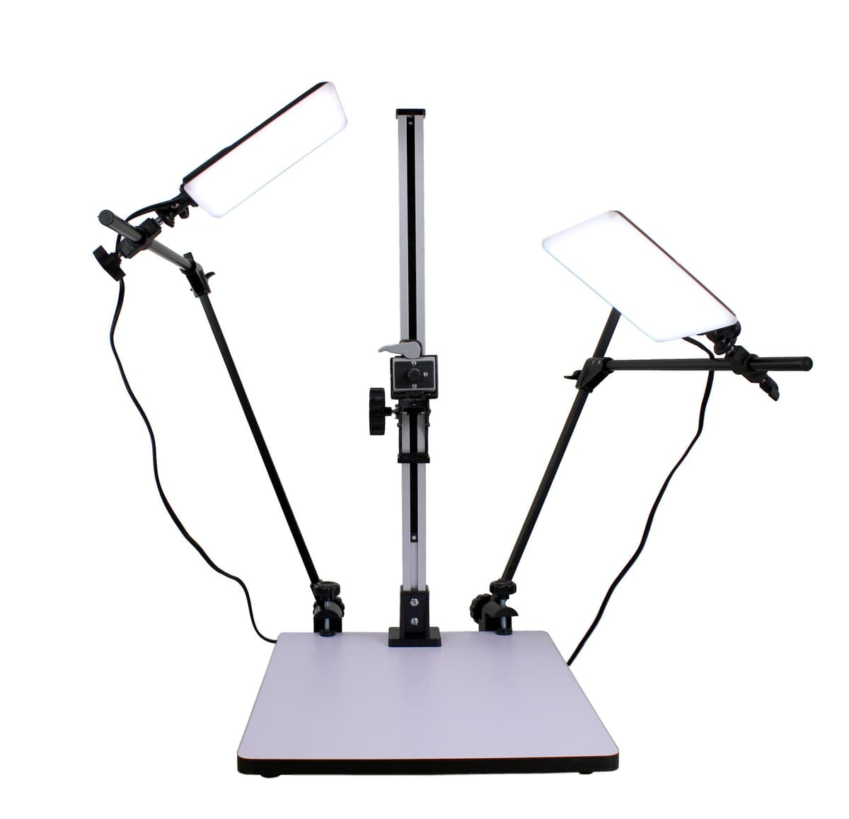 Soporte Macro Albinar High Load 28 pulgadas con base de 15.75 x 19 pulgadas, montaje de liberación rápida y dos luces LED de espectro de luz diurna 5600K 16W CST025C082LED