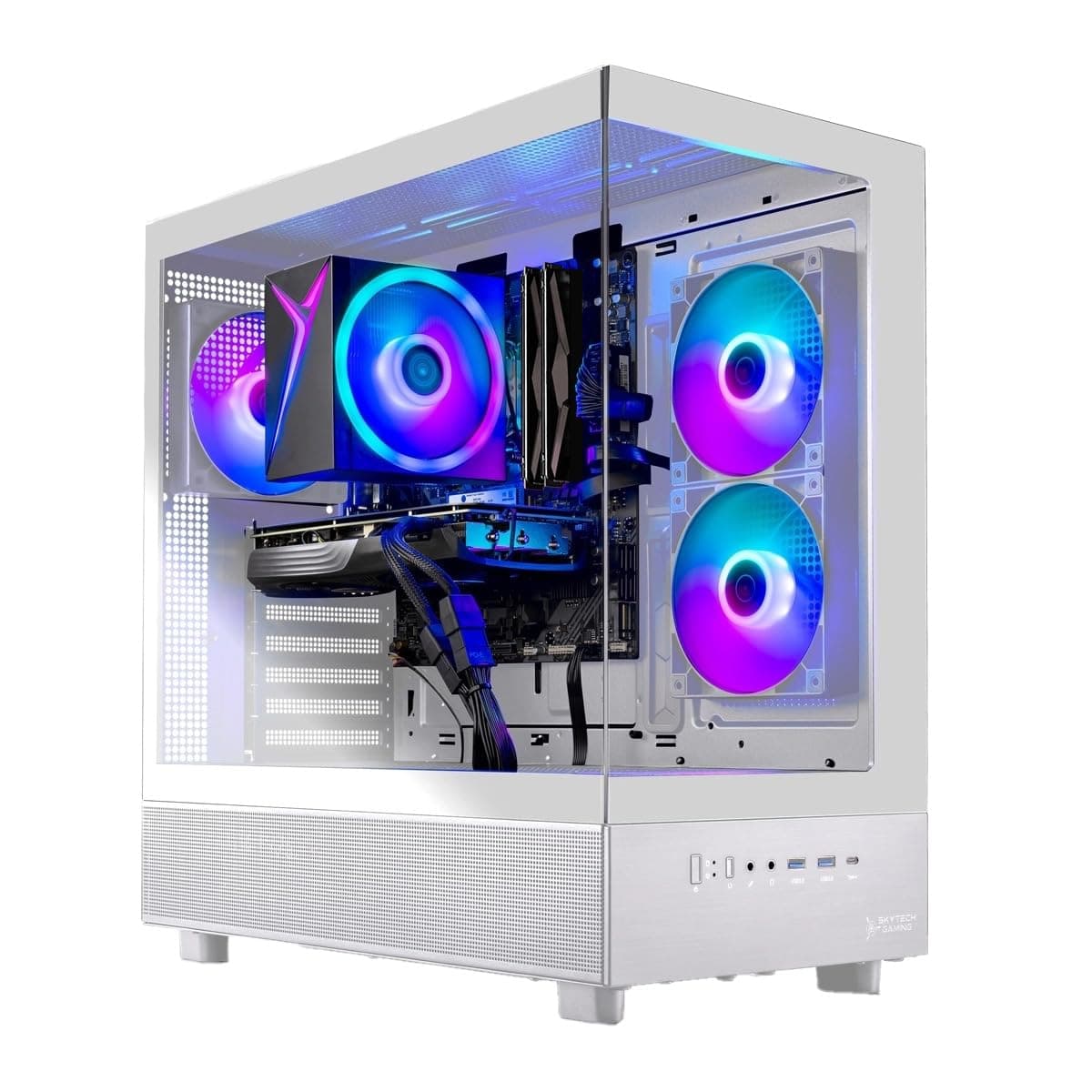 Skytech Gaming Azure 3 PC Gamer, AMD Ryzen 7 5700 3.7GHz, NVIDIA RTX 5060, SSD NVMe 1TB, 32GB RAM DDR4 3200, PSU 650W Gold, Wi-Fi, Windows 11, Desktop ST-AZURE3-2652-W-AM