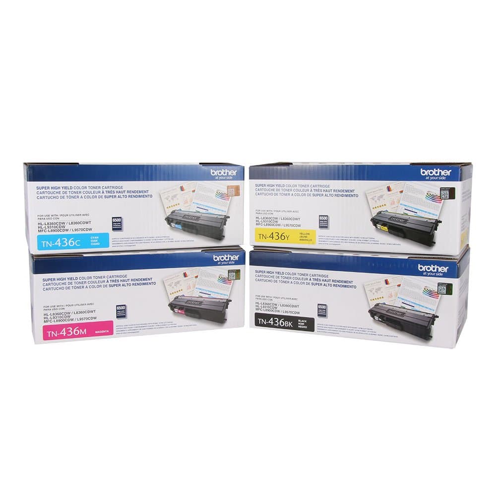 Set de cartuchos de tóner Brother TN436BK/C/M/Y Super Alta Capacidad BND00176