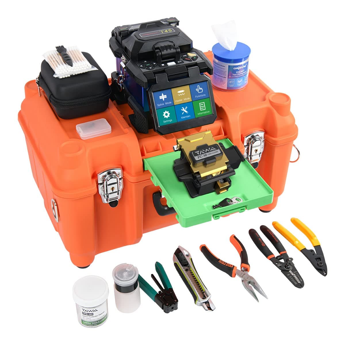 ORIENTEK T45 FTTH Fusion Splicer Core Alignment - 7s splicing, 4.3" touch