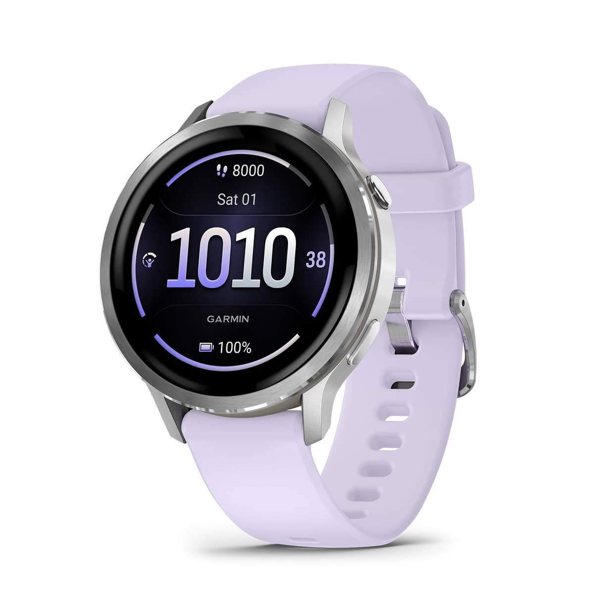 Garmin Venu 4 (41mm) Smartwatch GPS - Plata con correa de silicón periwinkle 010-03013-01