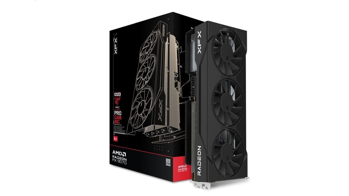 XFX Swift AMD Radeon RX 9070 OC Triple Ventilador de 90 mm Edición Gaming con 16GB GDDR6 HDMI 3xDP, AMD RDNA 4 RX-97SWFT3B7