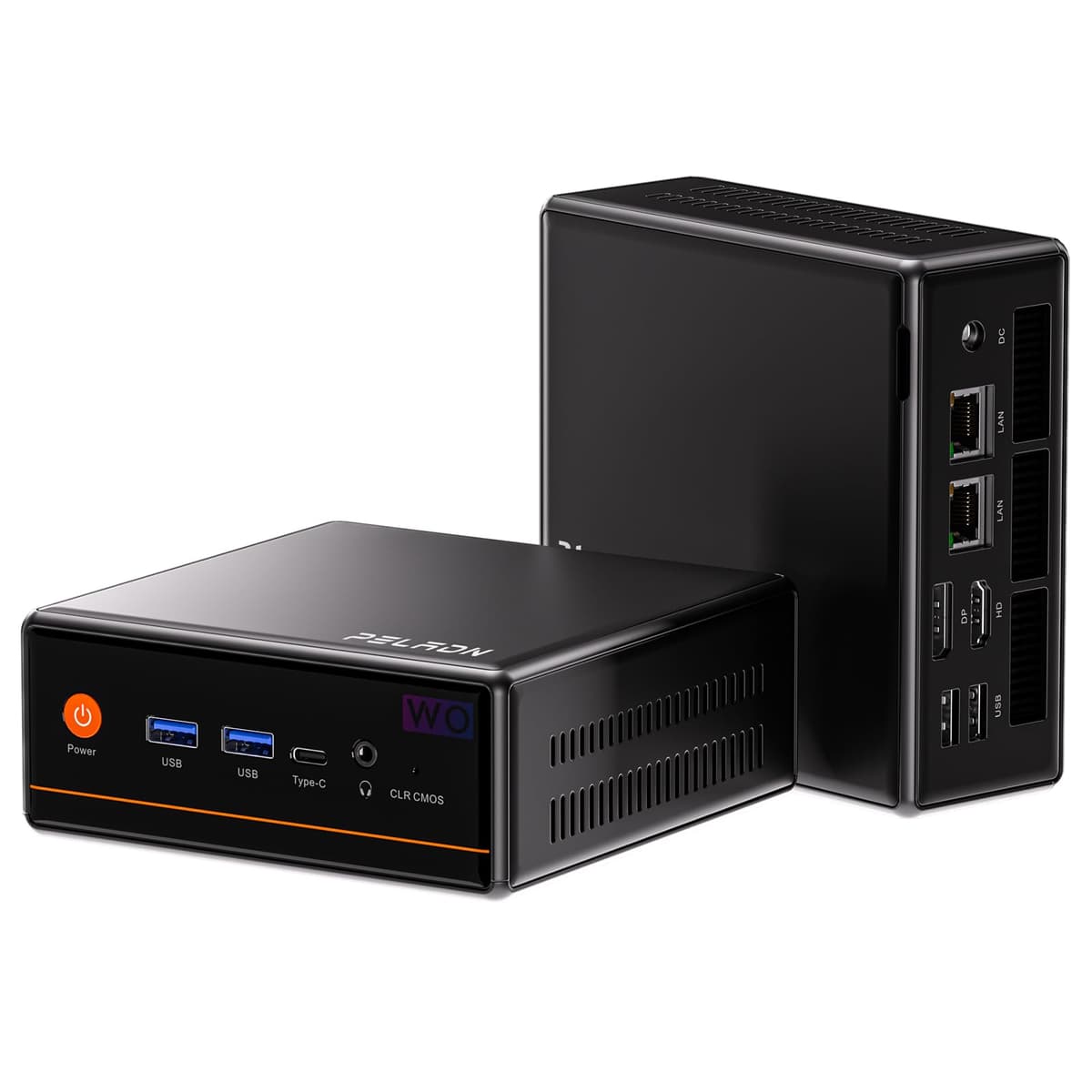 PELADN Mini PC Ryzen 5600H (Mejor que 5700U/7430U), 32GB RAM Dual Channel, 1TB SSD PCIe 3.0, HDD SATA 2.5", Mini PC de Escritorio con Doble LAN 2.5G, Wi-Fi 6, BT 5.2, Type-C WO4 Ryzen 5600H