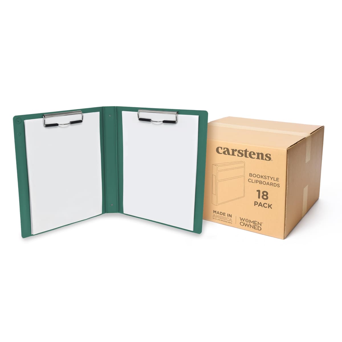 Carstens Clipboard tipo libro Heavy Duty con cubierta y 2 clips - Teal, caja de 18 9711-00CS