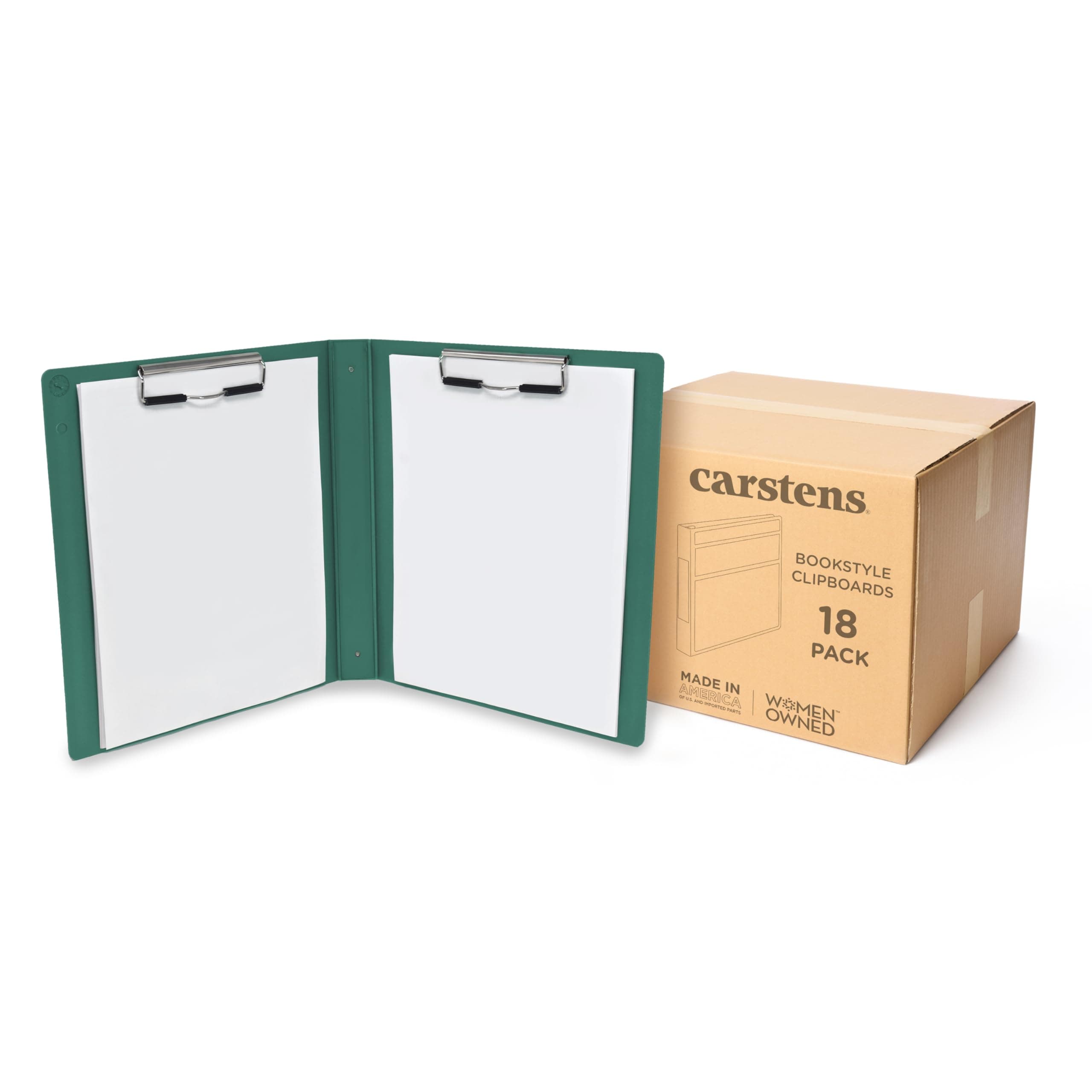 Carstens Clipboard tipo libro Heavy Duty con cubierta y 2 clips - Teal, caja de 18 9711-00CS