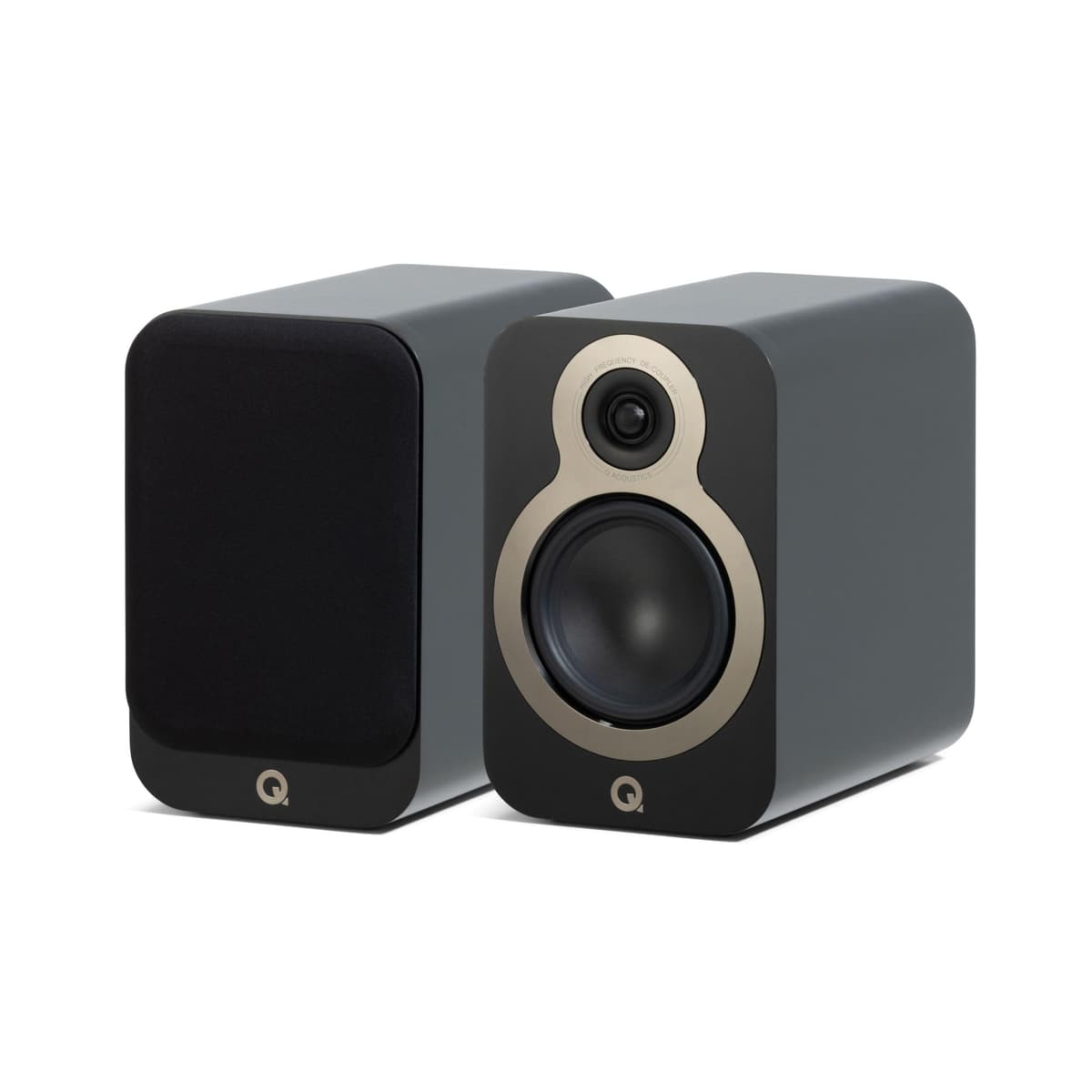 Q Acoustics 3020c Par de Parlantes Bookshelf Satin Black - 2 Vías, Driver de 4.75" y Tweeter 0.9" - Parlantes Pasivos para Home Theater