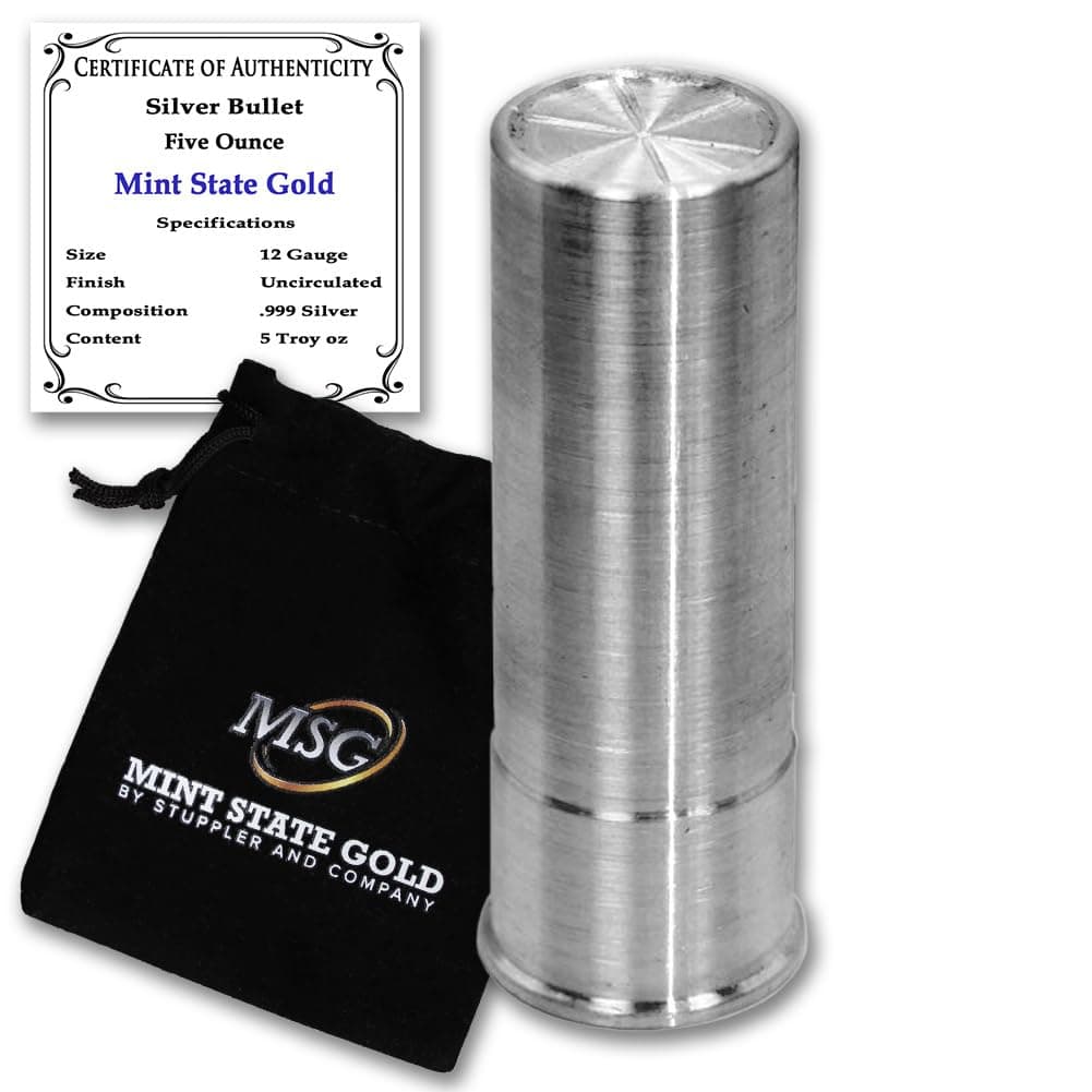CoinFolio Silver Bullet - 12 Gauge (5 oz) - .999 Pure Silver SilverBullets
