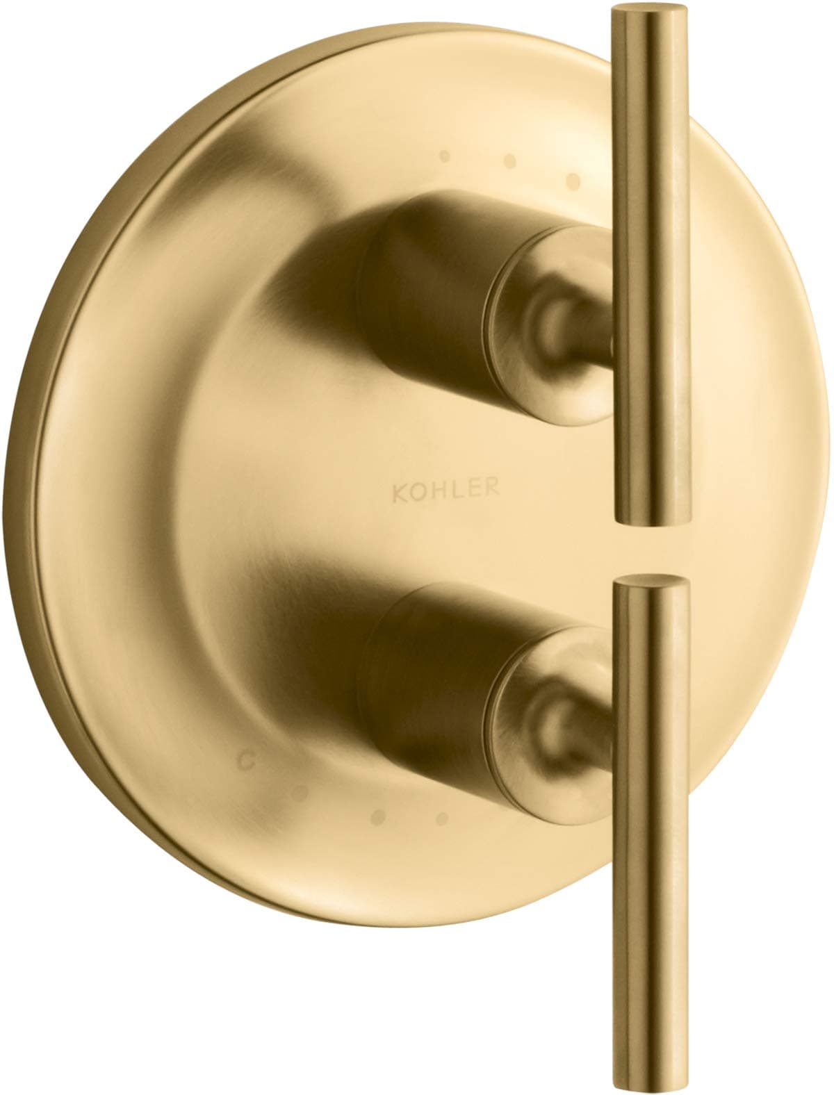 KOHLER Purist: Recubrimiento de válvula apilada con manijas palanca (requiere válvula) K-T14489-4-2MB