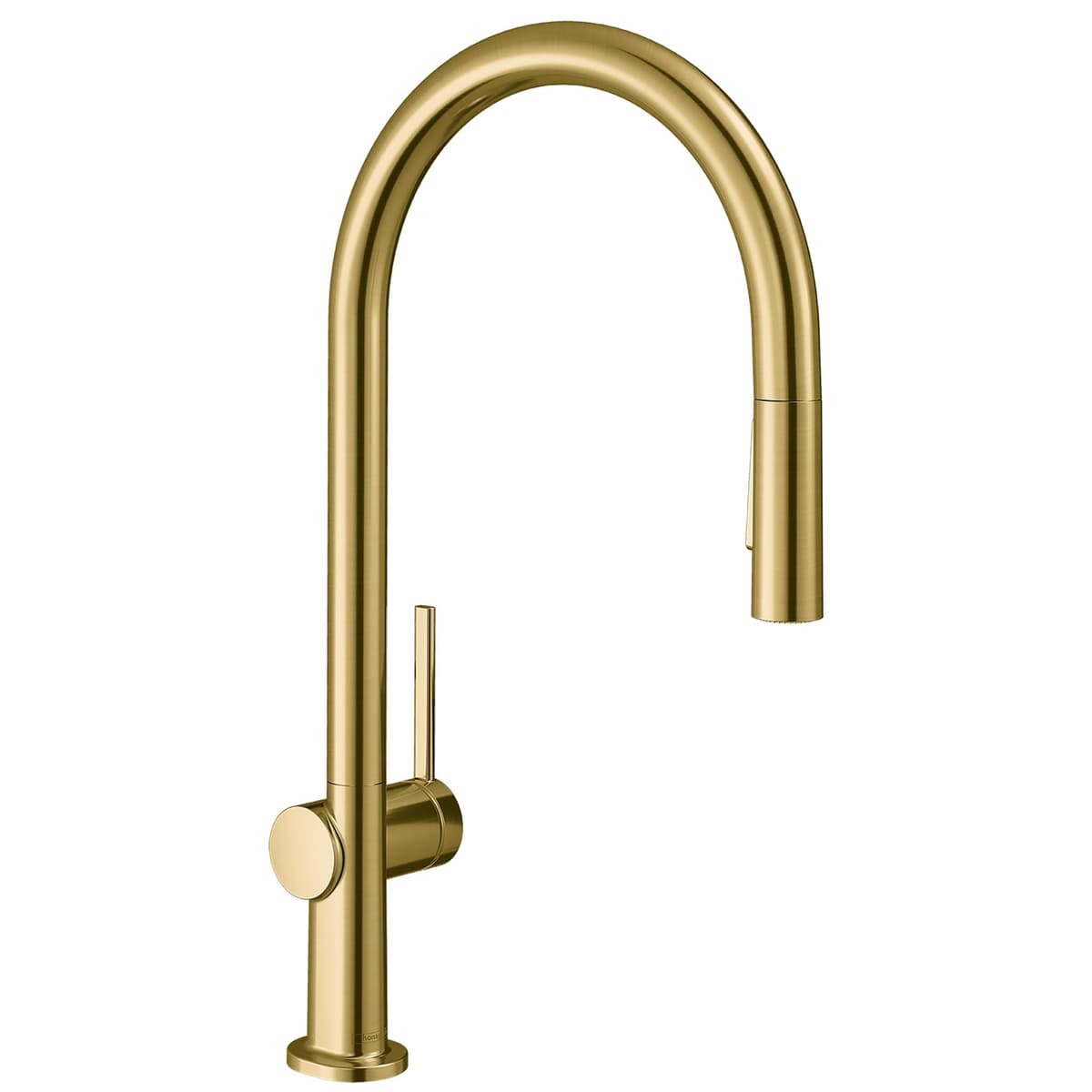 Grifo de cocina hansgrohe Talis N alto arco con rociador extraíble Brushed Gold Optic 72800251