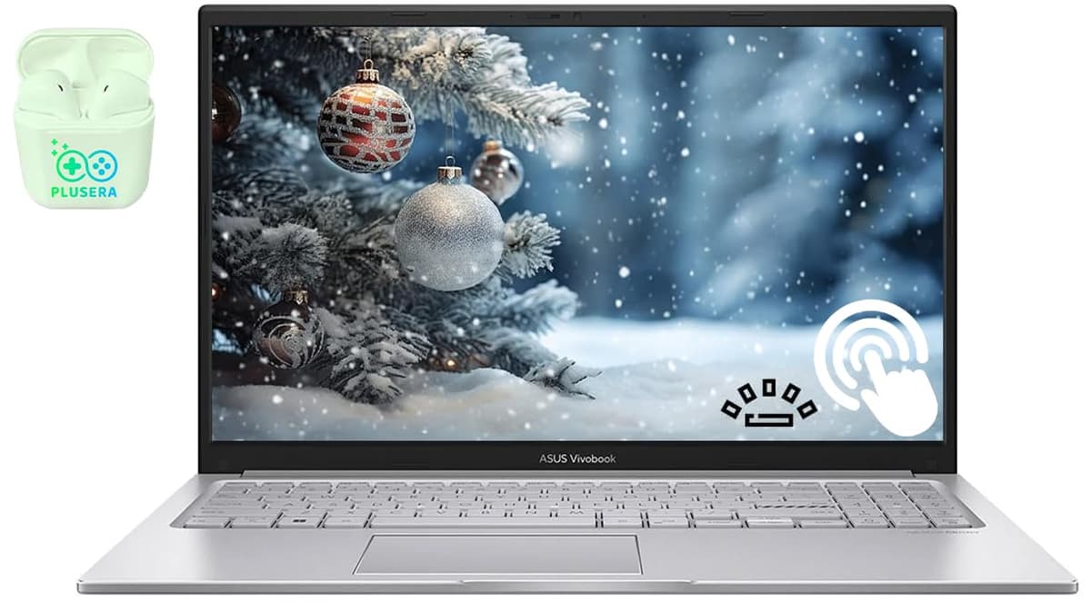 ASUS Vivobook 15.6" FHD táctil para negocios y estudiantes, procesador Intel Core i7 de 10 núcleos, 16 GB RAM, 1 TB SSD, teclado retroiluminado, Windows 11, audífonos PLUSERA, plateado natural ASUS 15