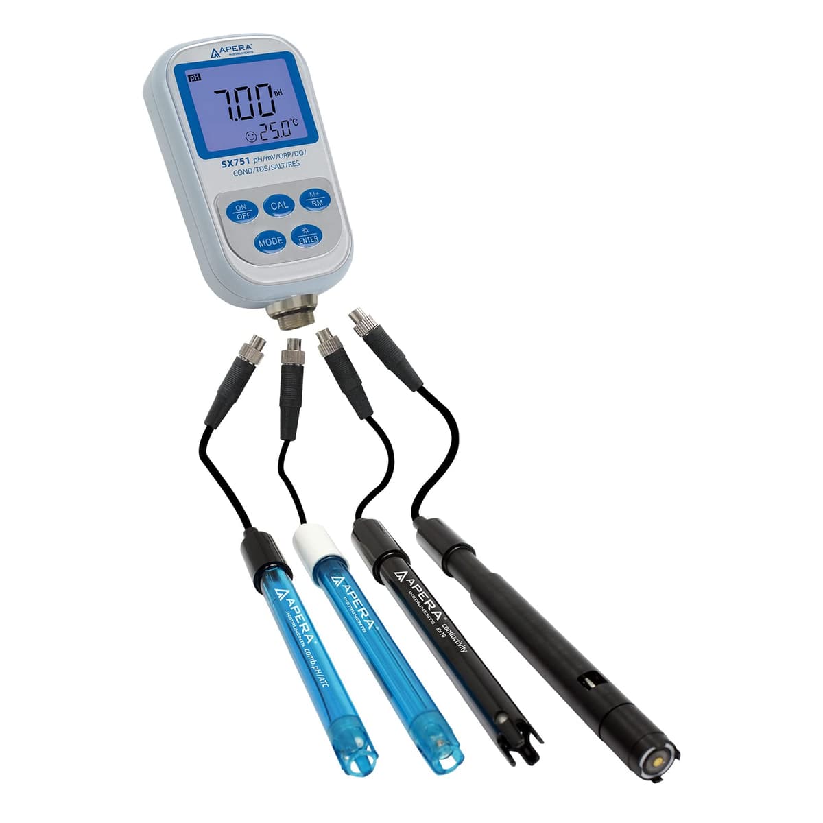 Apera SX751 Medidor portátil multiparámetro hasta 8 parámetros, kit, plateado AI469