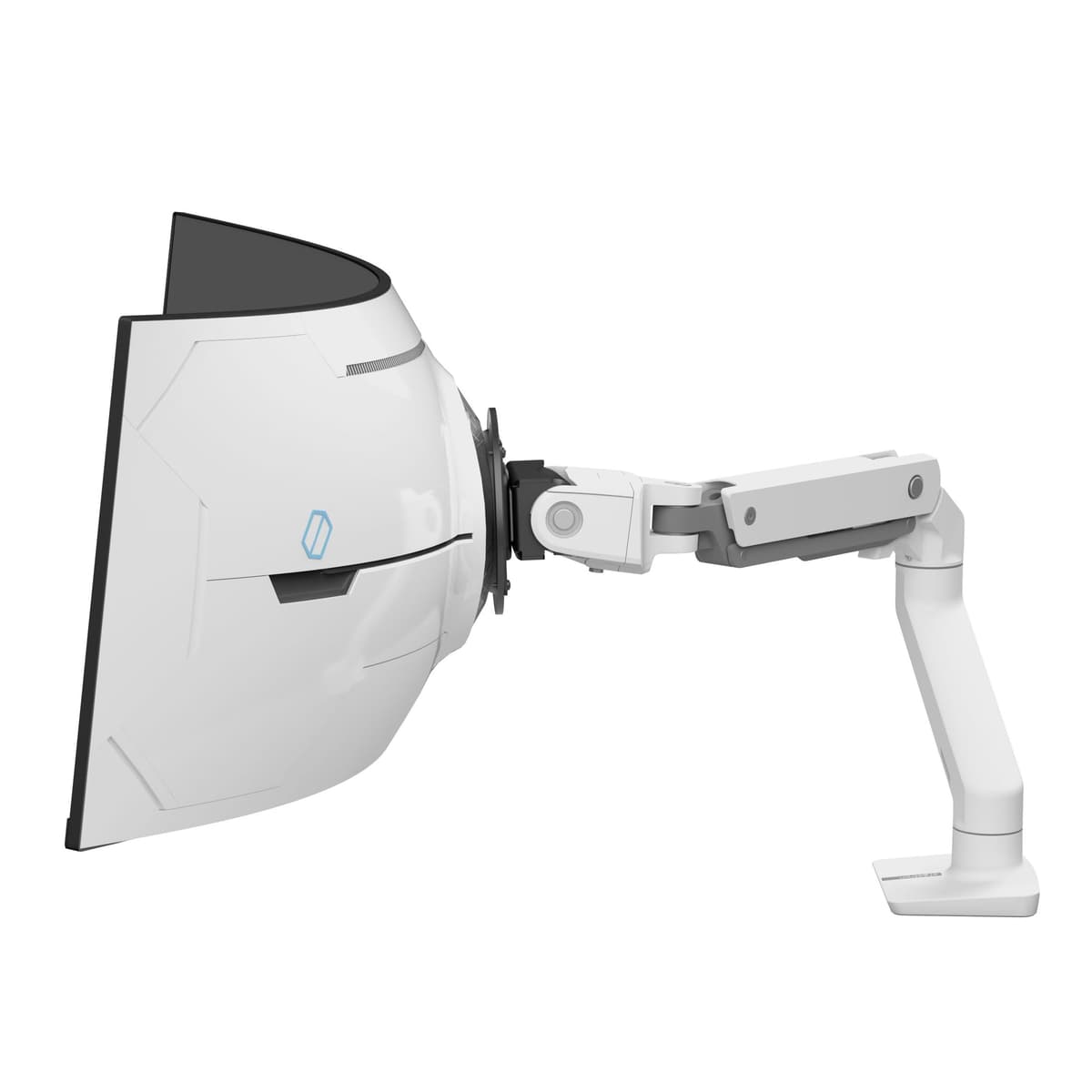 Ergotron - Brazo para monitor gamer Premium HX VHD de alta resistencia, soporte de escritorio para monitor individual - Para monitores ultrapanorámicos curvos 1000R de hasta 57 pulgadas, profundidad 9-14 pulgadas, VESA 75x75 mm o 100x100 mm - Blanco 45-693-216