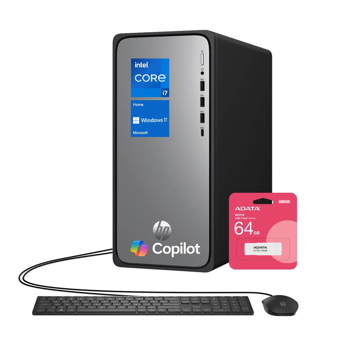 HP Omnidesk M02 AI Copilot (Envy Next) - Desktop Torre i7-14700, 4TB SSD, 4GB DDR5, Bundle USB 64GB M02-0881
