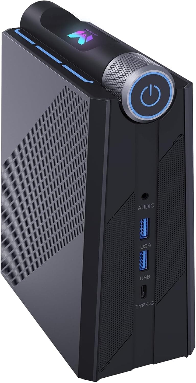 MegaPC Mini Gaming Desktop AMD Ryzen 9 6900HX | DDR5 NVMe SSD | Interruptor de Rendimiento 3 Modos, Triple Pantalla 4K, WiFi 6, Bluetooth 5.2 de la Serie Phantom (1 TB, 32 GB) I7-12