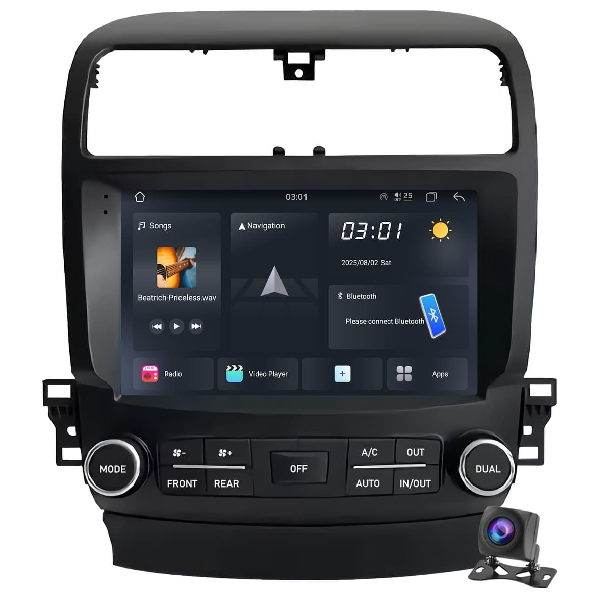 Nudhfgauiyt Radio Android 9" para Acura TSX 2004-2008 con CarPlay/Android Auto, GPS, DSP y cámara trasera HD