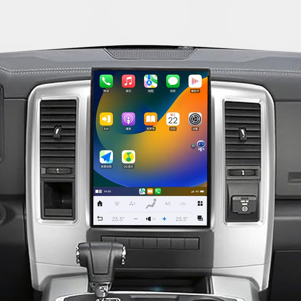 VIKNAN Pantalla táctil 14" Android 13 para Dodge Ram 1500/2500/3500 (2008-2012) - Reemplazo estilo Tesla