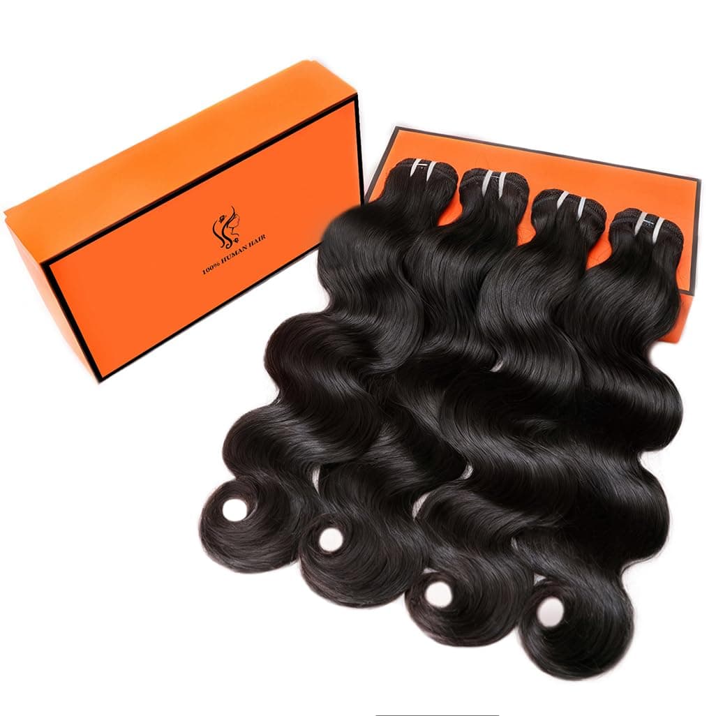 BIAGT Pack 4 Bundles Cuerpo Ondulado 16A Remy Virgin 100% Pelo Humano