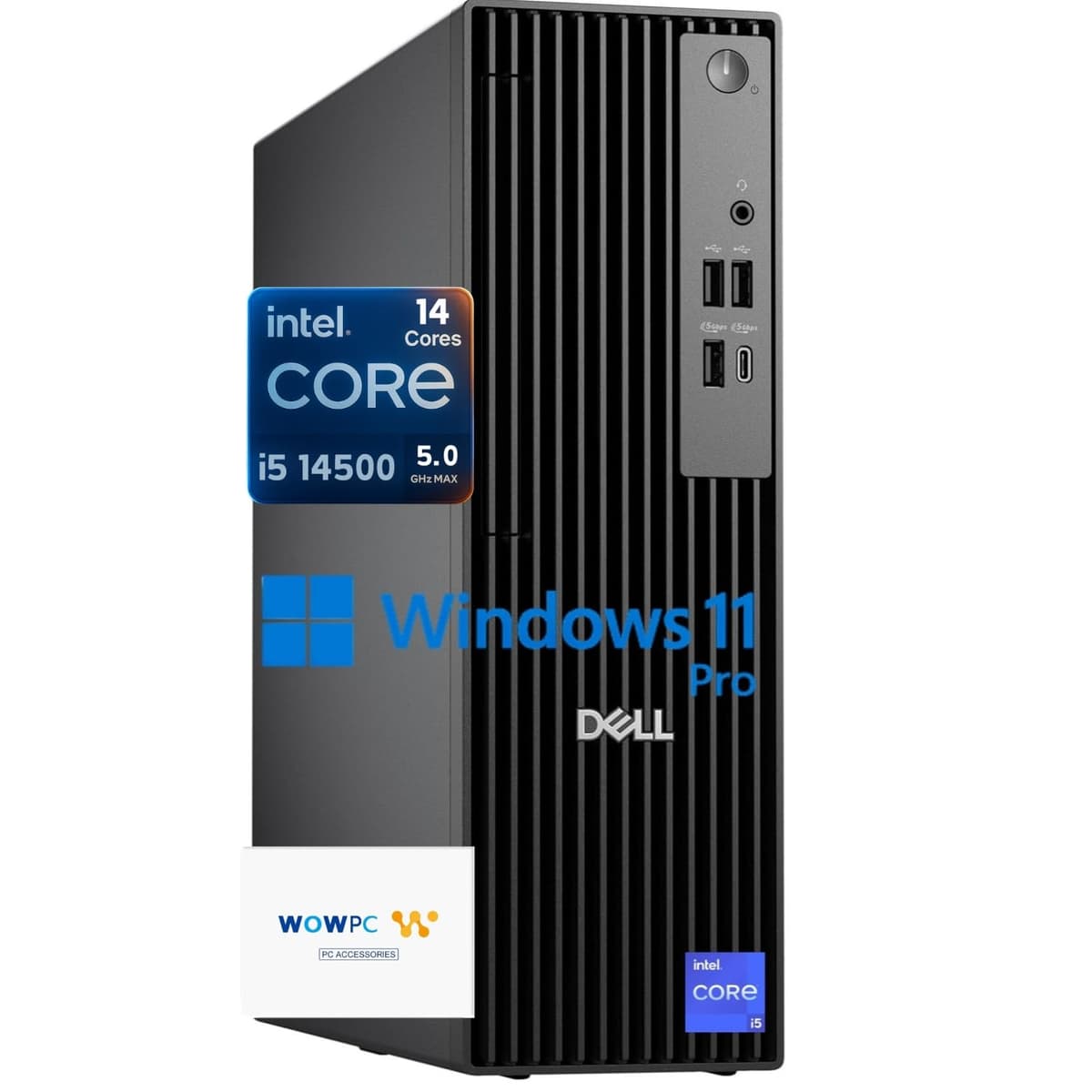 Dell Pro Slim QCS1250 SFF Desktop 14th Gen i5-14500, 64GB DDR5, 4TB PCIe SSD, HDMI+DP, USB-C, Wi-Fi 6E, Windows 11 Pro
