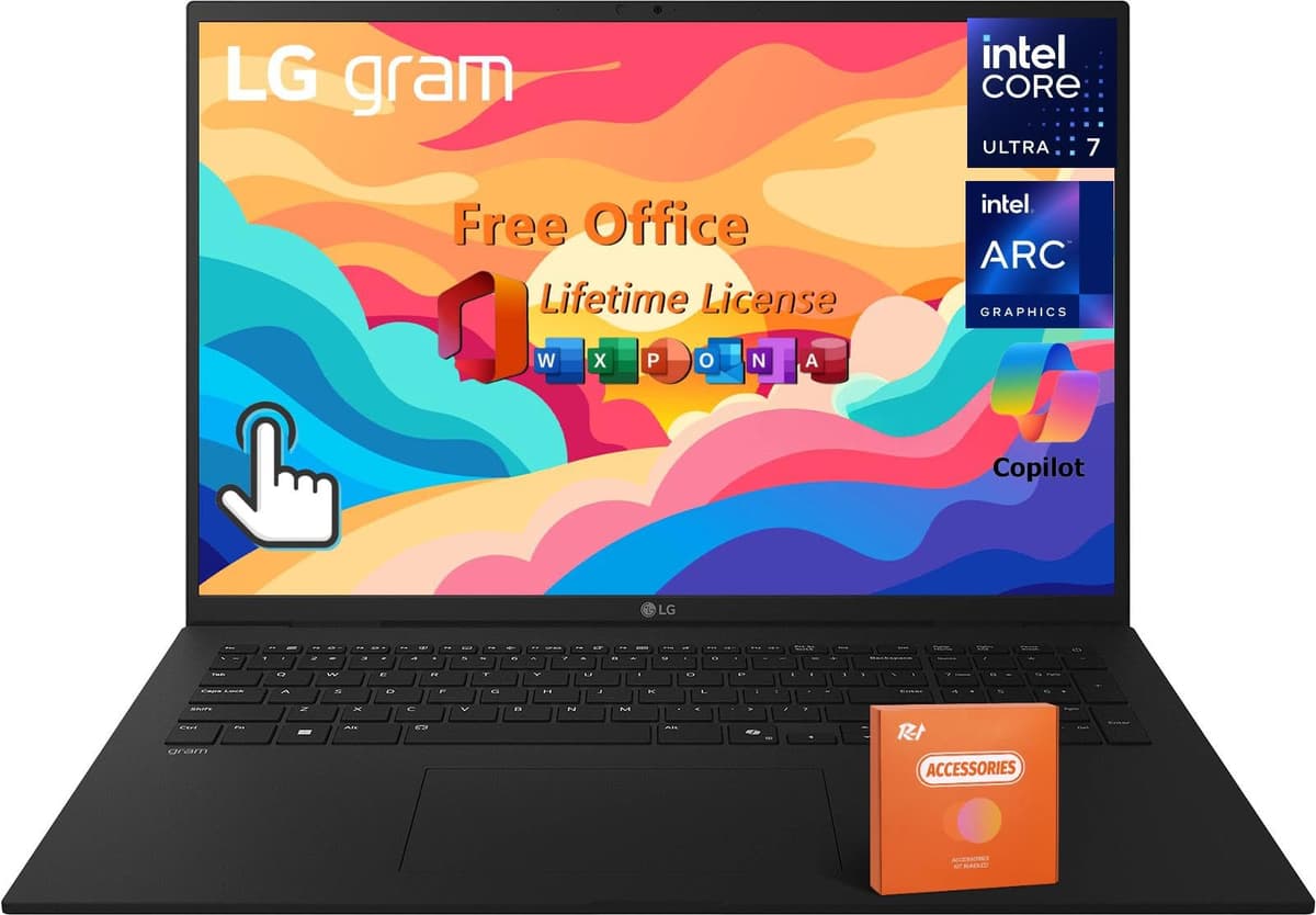 LG Gram 17" Touch Copilot+ PC Intel Ultra 7 Series 2, 32GB, 2TB SSD, Wi-Fi 7, Windows 11