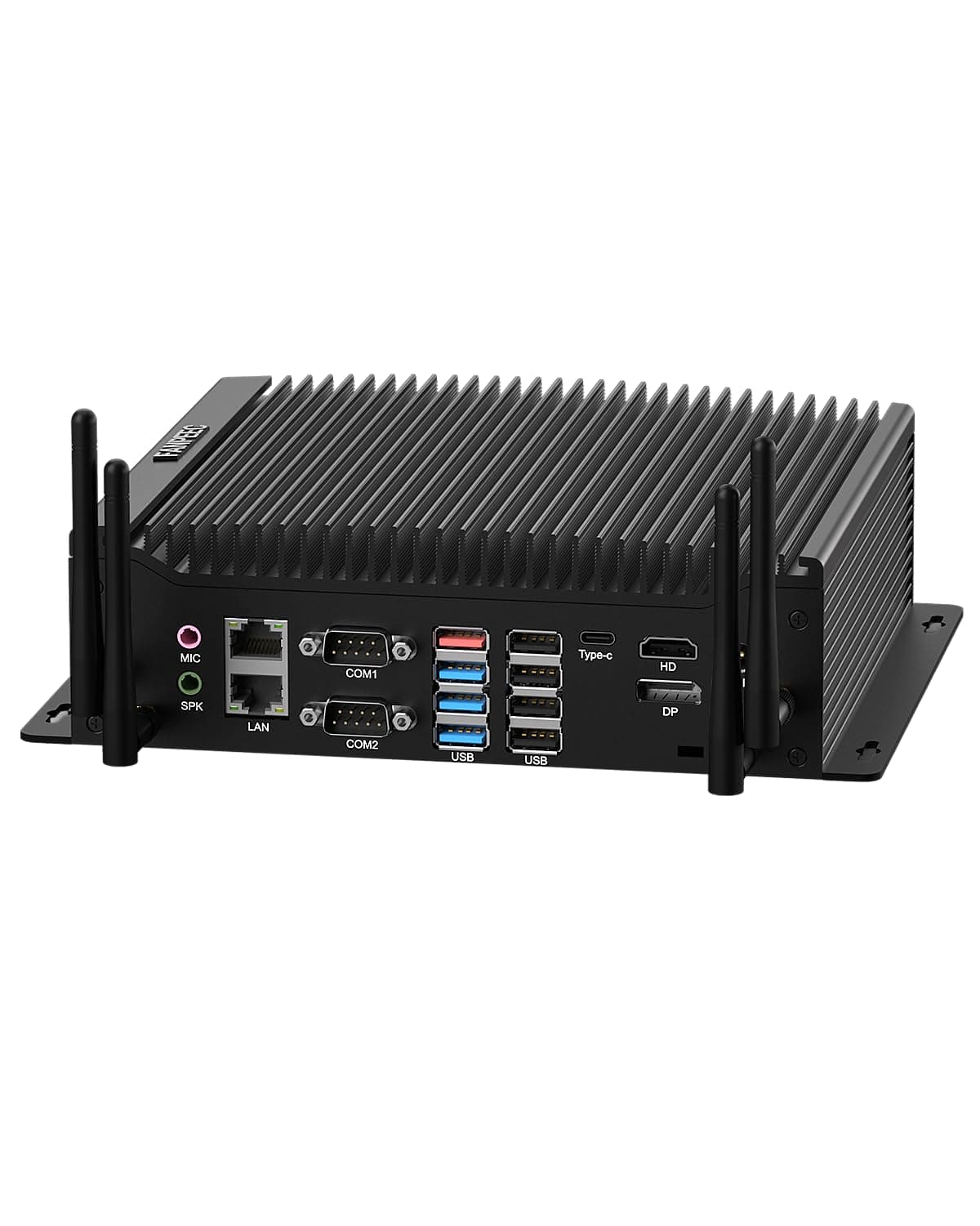 FANPEEC Industrial PC Fanless Core i7-10610U 64GB RAM 1TB SSD, 4K Triple Display, Múltiples COM FA-H4T