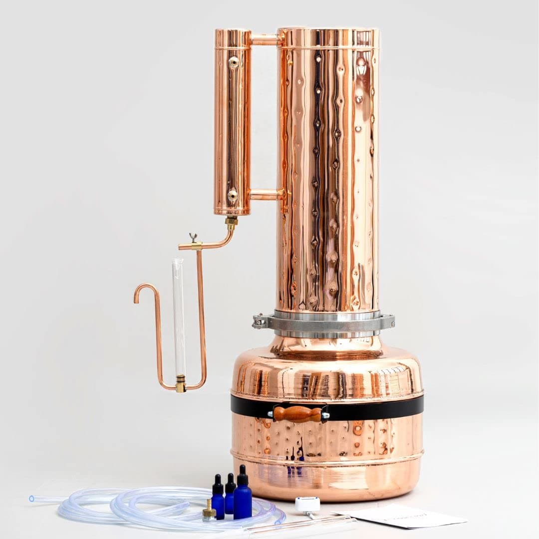 Copper Pro Essential Oil Distiller Kit cobre para destilación al vapor, equipo doméstico para aceites esenciales 25L (6.6 gal) CP5LB-CP2LB