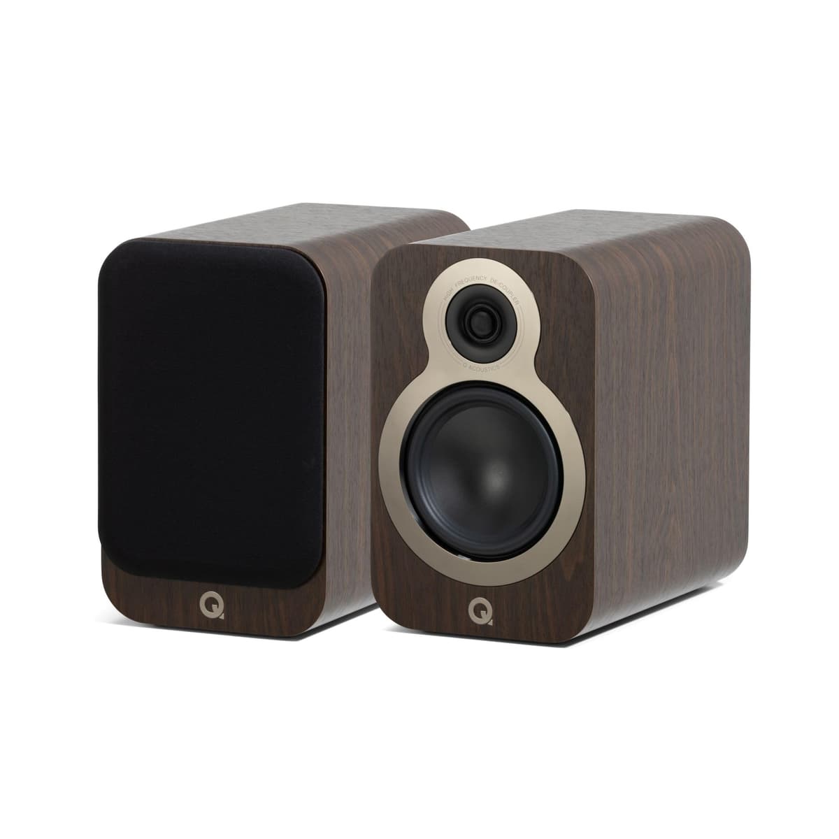 Q Acoustics 3020c Par de Parlantes Bookshelf Claro Walnut - 2 Vías, Driver de 4.75" y Tweeter 0.9" - Parlantes Pasivos para Home Theater