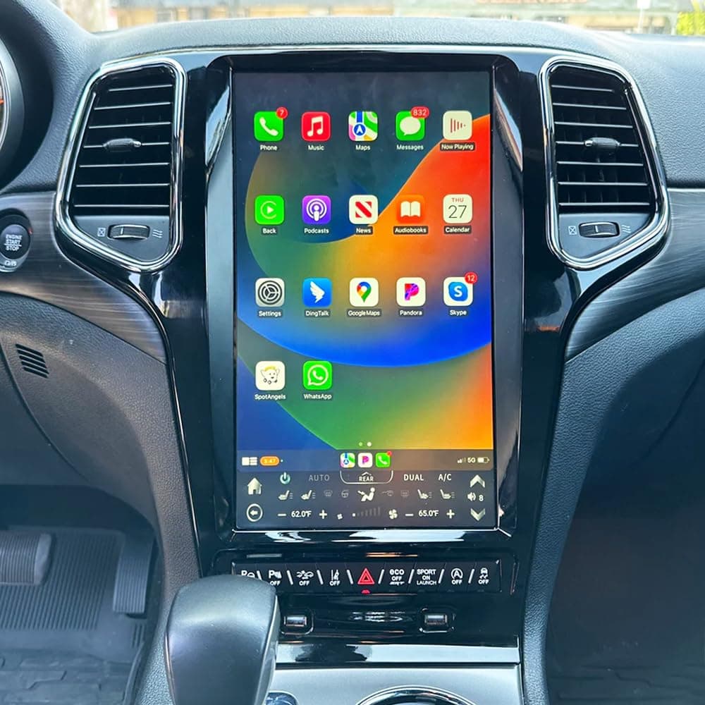 aoonav Radio Android 12 13.6" para Jeep Grand Cherokee 2014-2022 con CarPlay inalámbrico y Android Auto (128GB)