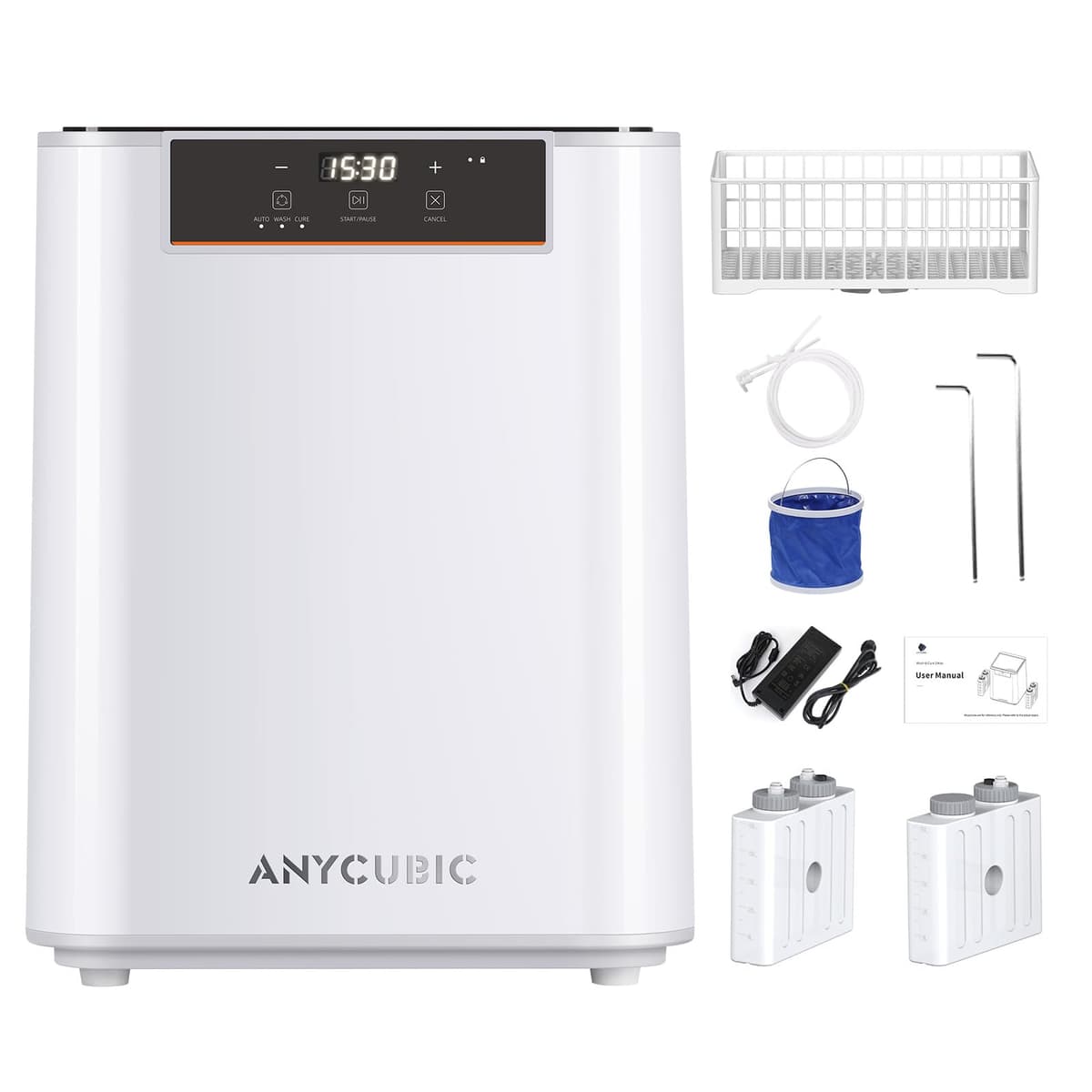 ANYCUBIC Wash and Cure Max 3 Station 2 en 1 para impresoras resin 305x165x300mm, limpieza y curado BR-lcd166543