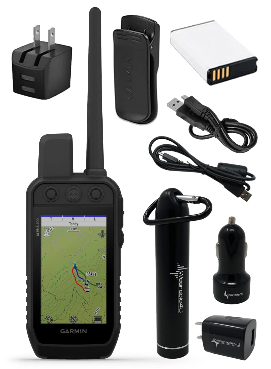 Wearable4U Garmin Alpha 200 Handheld con Pack de Energía 010-02616-50