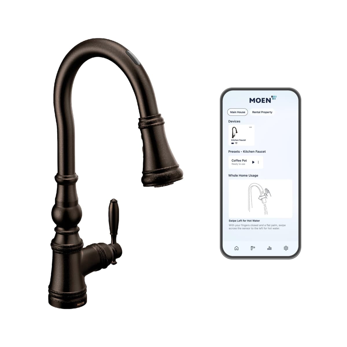 Moen Weymouth S73004EV2ORB - Grifo inteligente touchless para cocina