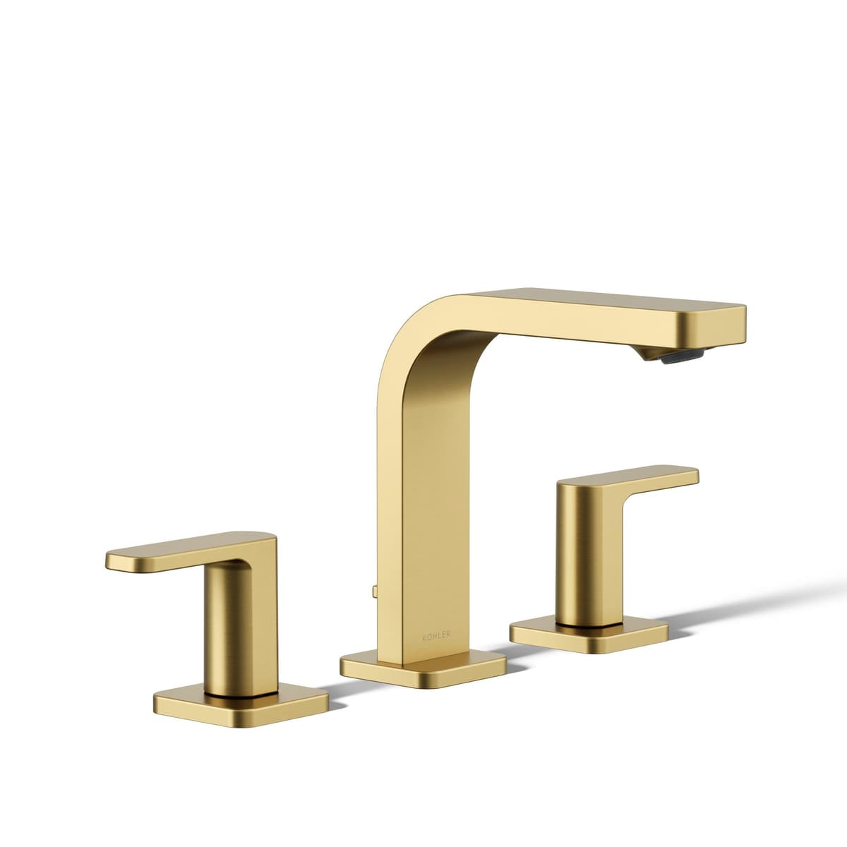 Kohler 23484-4-2MB Grifería de lavabo Parallel de tres agujeros, 1.2 gpm, Vibrant Brushed Moderne Brass