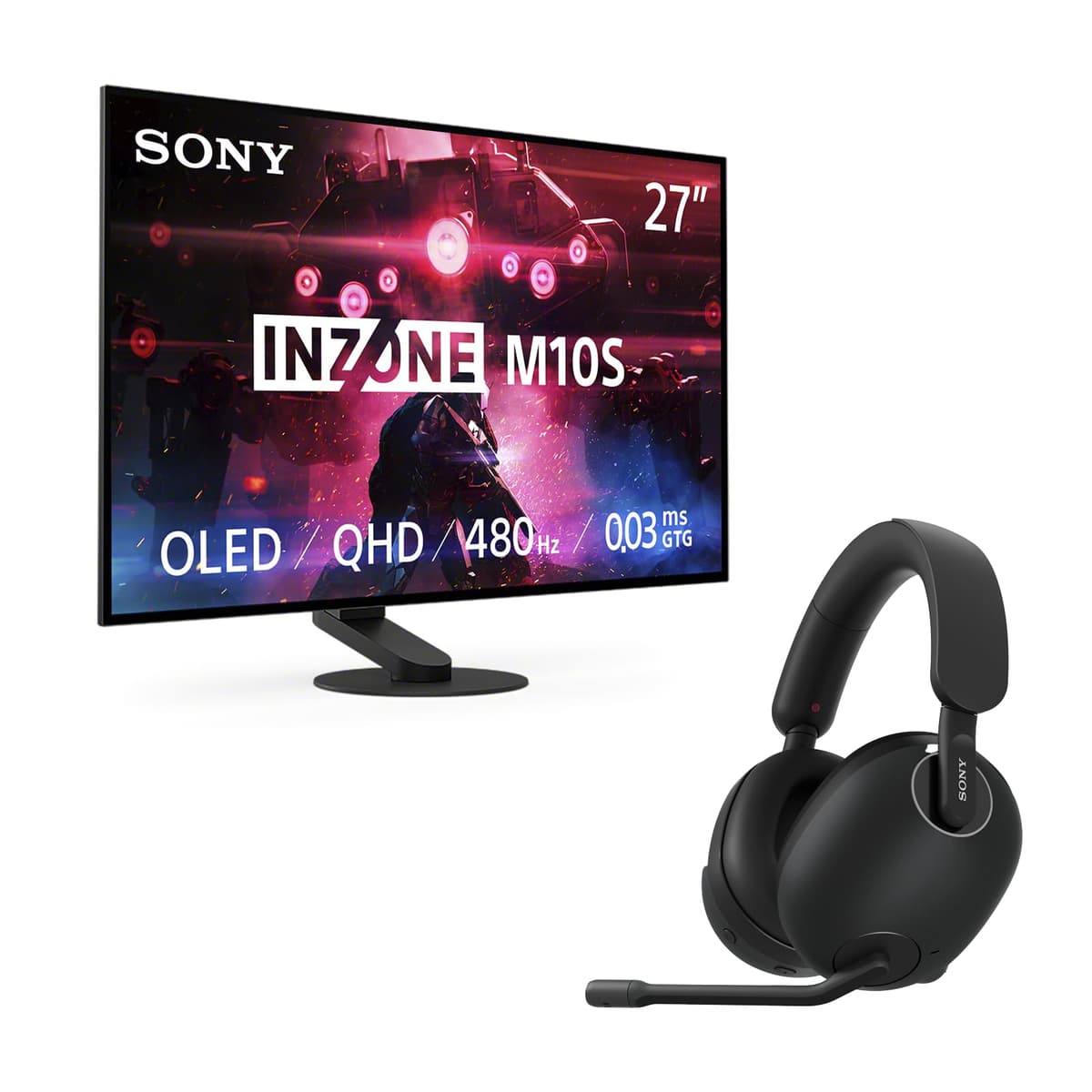 Sony INZONE H9 Audífonos Gaming Inalámbricos con Cancelación de Ruido y Sonido 360, Monitor INZONE M10S OLED 480Hz