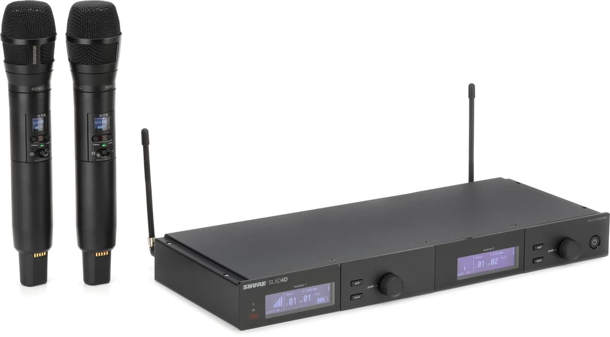 Shure SLXD24D/N8CB Sistema inalámbrico dual SLX-D con dos transmisores SLXD2 y cápsulas Nexadyne 8/C (H55) SLXD24D/N8CB-H55
