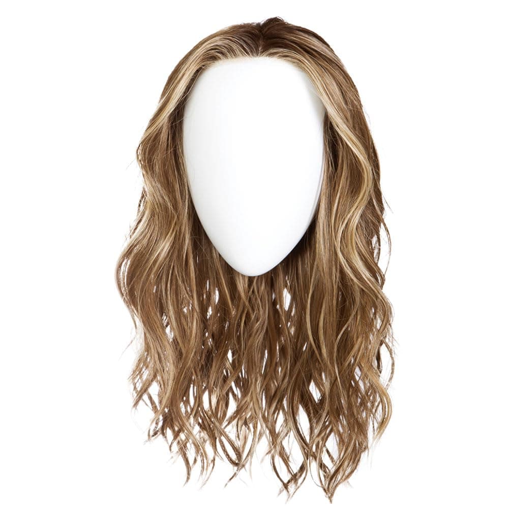 Hair u wear Raquel Welch Selfie Mode con capas largas y ondas, Memory Cap lll y frente de encaje, talla estándar, RL19/23SS Biscuit