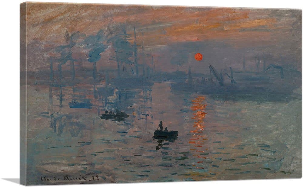 ARTCANVAS Impression Sunrise Lienzo Impreso Estirado y Enmarcado por Claude Monet - 60 x 40"