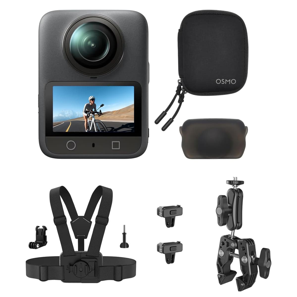 DJI Osmo 360 Combo de Ciclismo en Ruta en Primera Persona, Cámara 360 con Sensor de 1 pulgada y Captura 360°, Video Nativo 8K 360°, Video 4K/120fps y 170° Boost, Kit de Accesorios para Bicicleta, Cámara de Acción para Ciclismo 6937224110502