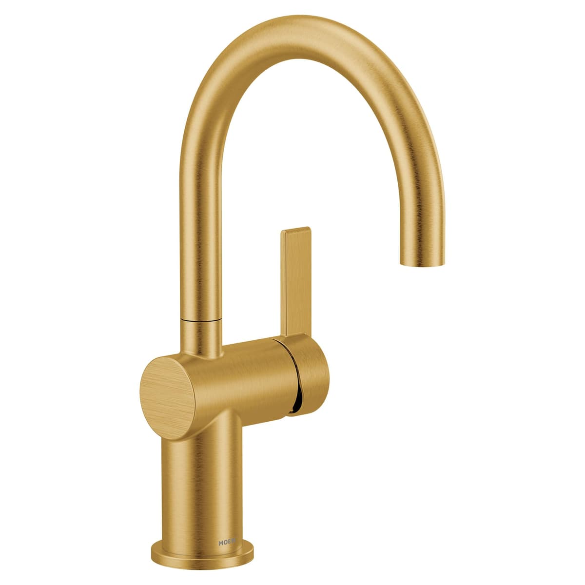 Moen Cia Grifo de Barra Brushed Gold con Power Boost y Accentos Matte Black opcionales, 5922BG 5622BG