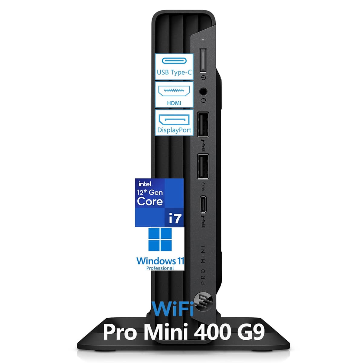 HP Pro Mini 400 G9 Mini PC de escritorio empresarial con Intel i7-12700T, 16GB, 1TB SSD