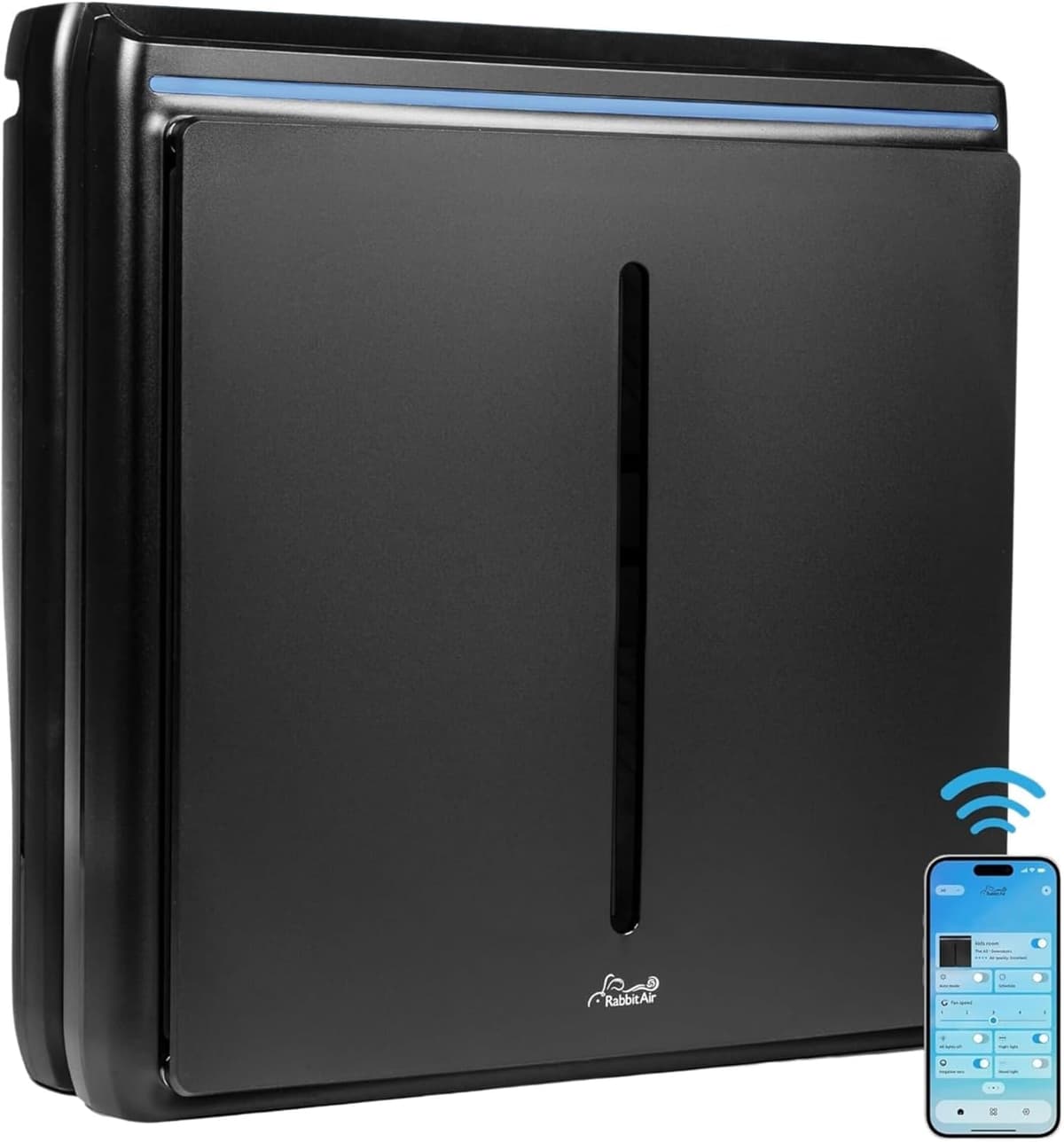 Rabbit Air A3 SPA-1000N - Purificador de aire HEPA para espacios grandes (Negro) SPA-1KABPXXN