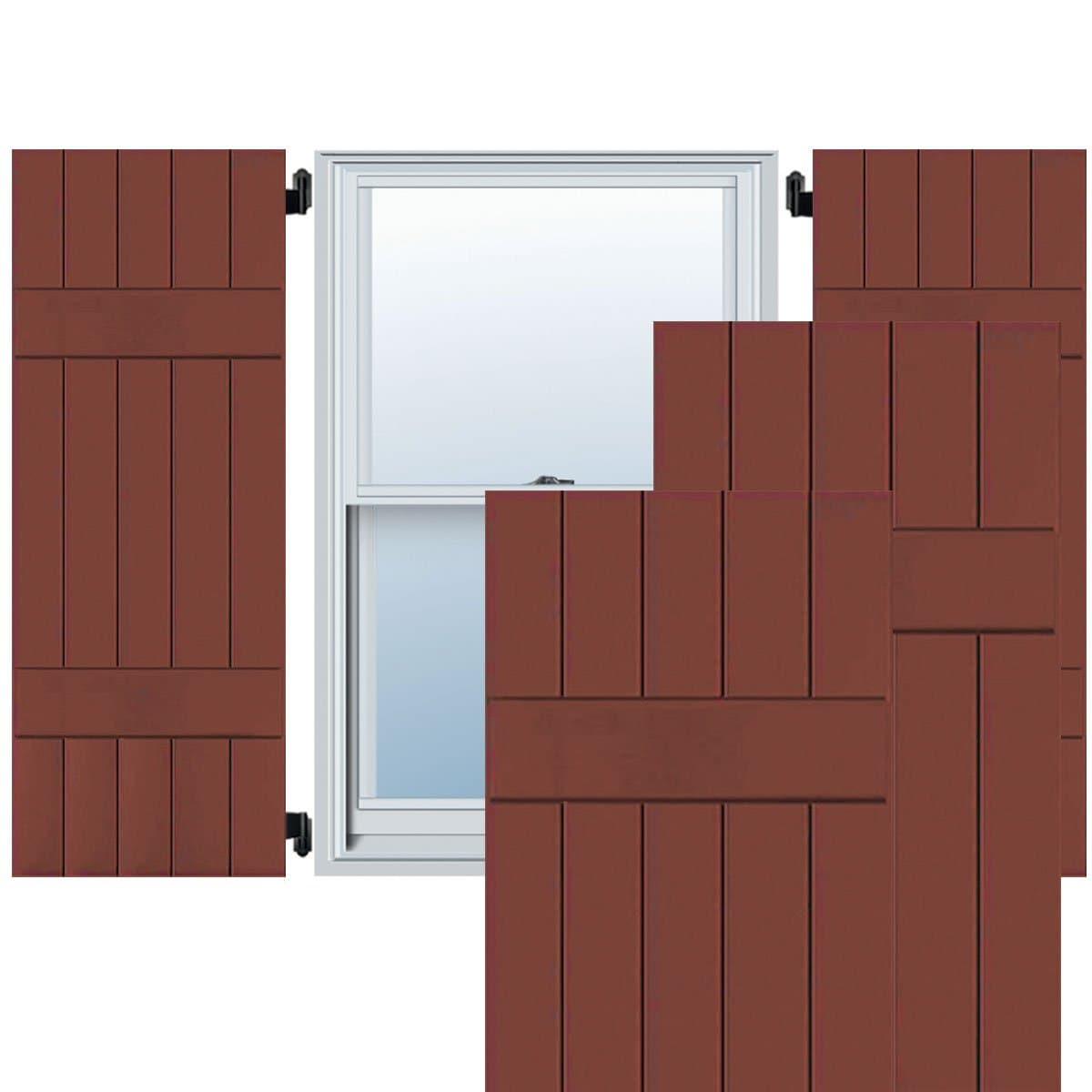 Ekena Millwork RWB18X036RWM persiana exterior de madera caoba sapeli 18" x 36" (par)