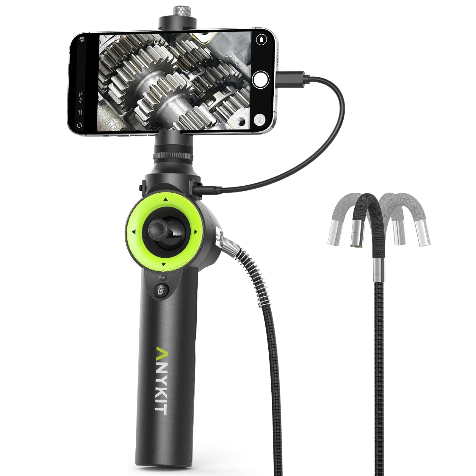 Anykit AN150 Endoscopio articulado 360° con cámara de 0.26 in y 6 LEDs, compatible con iPhone/Android AN15002