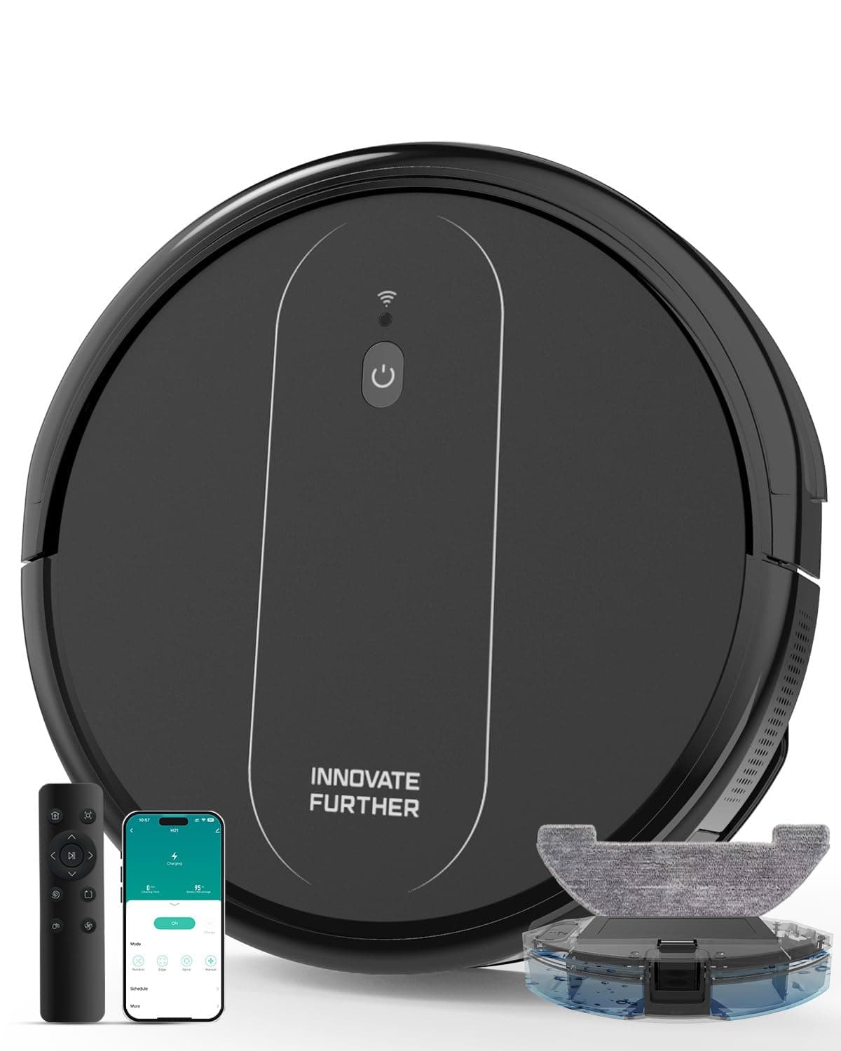 AZQQ Robot Aspirador y Mop H21 3-en-1 4000Pa con Navegación Inteligente, Control APP/Alexa, Auto-Recharge