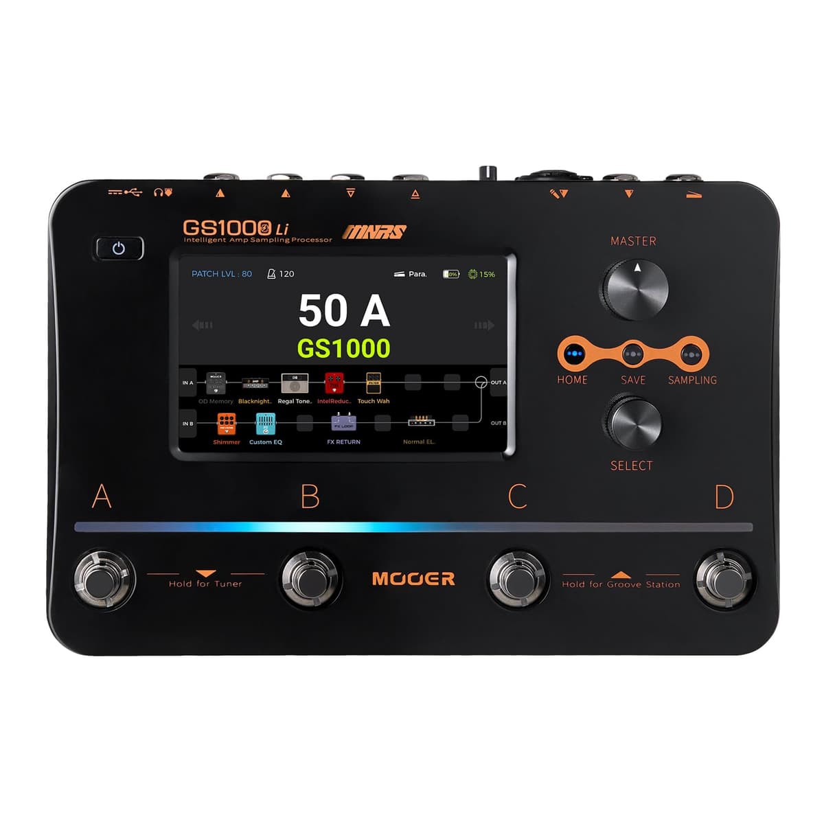 MOOER GS1000 Li Procesador Multi-Efectos para Guitarra, Doble Cadena de Efectos, Entrada XLR, Pantalla Táctil, 350+ Efectos